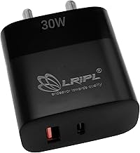 LRIPL 30W USB-C Fast Charger Adapter | Dual Port (Type-C + USB-A) | Quick Charge 3.0 & Power Delivery (PD) | Compatible with iPhone, Samsung Galaxy, X
