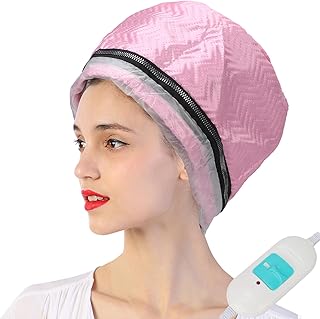 Hair Steamer,Steamer for Hair,Hair Dryer Bonnet Adjustable Deep Conditioning Electric Heat Cap Intelligent Temperature Control US Plug 110‑220v,Hair S