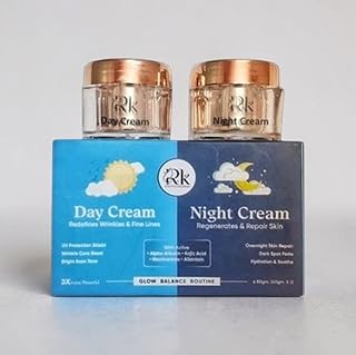 Glow Routine Day & Night Cream Combo for Face Care | Hydration & Skin Balance | Daily Moisturizer for All Skin Types | Lightweight Formula | Pack of 2