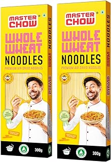 MasterChow Healthy Whole Wheat Noodles- Pack of 2 | 100% Atta | No Maida, Not Fried | Serves 10 Meals - 600gms