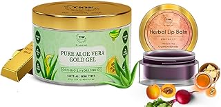 TNW-The Natural Wash Unisex Combo of Beetroot Lip Balm & Aloe Vera Gold Gel | Herbal Lip Balm Moisturizer For Dry Damaged & Chapped Lips | Aloe Vera B