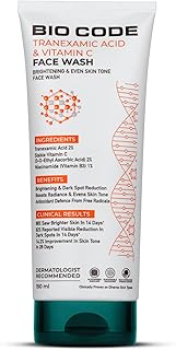 Bio Code 2% Tranexamic Acid Face Wash (150ml) – Boosts Radiance & Evens Tone | 2% Vitamin C (3-O-Ethyl Ascorbic Acid) & 1% Niacinamide | AI-Enhanced |