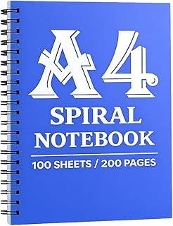 Set of 3 | A4 Spiral Notebook – 70 GSM 300 Sheets / 600 Pages, Unruled Blank Pages, Large Size Spiral Bound Notebook for Office, School & College Use