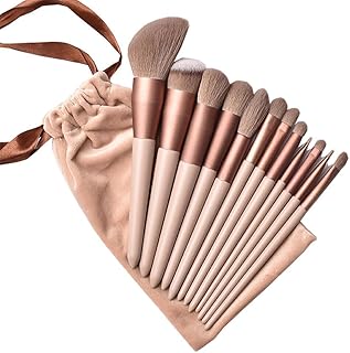 MKSL Premium Makeup Brushes Synthetic Bristle Professional Face&Eye Makeup Brushes Set, Celebrity Makeup Brush Set with soft fluffy Pouch Pack of 13 A
