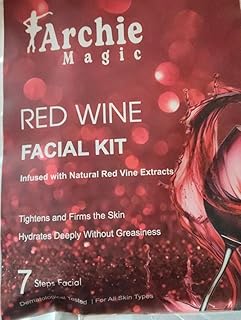 Red Wine Glow Facial Kit | 7-Step Cleansing and Nourishing Skincare Kit | Suitable for All Skin Types | With Cleanser, Scrub, Gel, Cream, Mask, Lotion