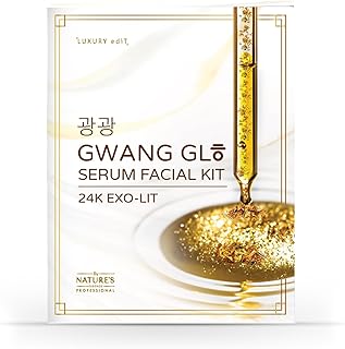 Naturer's Essence Professional Gwang Glow Serum Facial Kit for glowing skin | 4 Step Korean Inspired Facial with 24K Pure Colloidal Gold, 15% Vita Glo