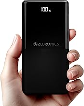 ZEBRONICS 10000 mAh Power Bank | 22.5W Super Fast Charging | PD3.0 (PPS) | Dual Type-C & USB-A | LED Percentage Display | Sleek/Texured Body | for All