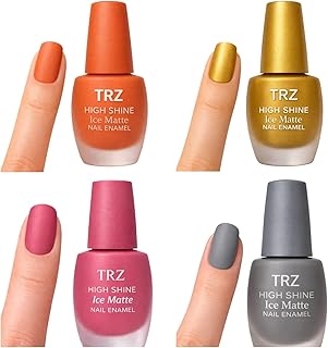 Ice Matte Nail Polish Combo Set – 4 Frost Matte Shades Nail Paint for Women & Girls, Quick Dry Long Lasting Formula, Smooth Coverage Stylish Manicure