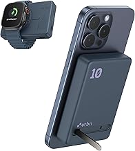 URBN Slide Pro 4-in-1 MagSafe Wireless Power Bank 10000mAh with Kickstand | Fast Charging for iPhone 12 & Above, Apple Watch, AirPods & Qi-Enabled And