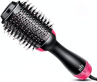 Premium 4-in-1 One Step Hair Dryer and Volumizer Hot Air Brush Negative Ion Hair Straightener, Curler & Blow Dryer Styling Brush for All Hair Types Li