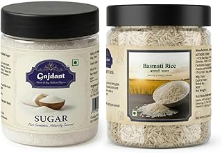 Gajdant Double Filtered Sugar | Grocery Pantry (Sugar (350g) + Basmati Rice (350g))