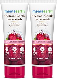 Mamaearth Beetroot Gentle Face Wash With Beetroot & Hyaluronic Acid | For Hydrated Pink Glow | Gently Cleanses, Hydrates & Soothes Skin | Soap - Free