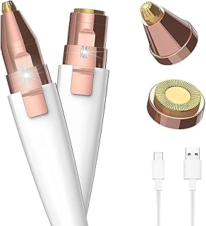 VIFERA 2-in-1 Eyebrow Trimmer for Women - Facial Hair Removal Machine For Women - Face,Upper Lips,Cheek, Chin and Nose Hair Remover Epilator, USB RECH
