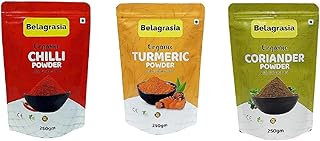 Belagrasia Coriander Powder with Natural Oils/500 gram/Dhaniya Powder/Red Chilli Powder with Natural Oils/500 gram/Lal Mirch Powder/Turmeric Powder wi