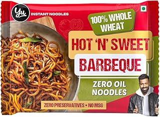 100% Whole Wheat Hot & Sweet Barbeque Instant Noodles - Zero Preservatives Zero Oil Zero Maida & Zero MSG - Atta Noodles Ready in 6 Mins - Veg - 75g-
