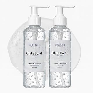 Suroskie Gluta Boost Face Wash For Men & Women 100Ml (Pack Of 2) | With Glutathione Beads & Niacinamide For Radiant & Glowing Skin | Even Skin Tone &