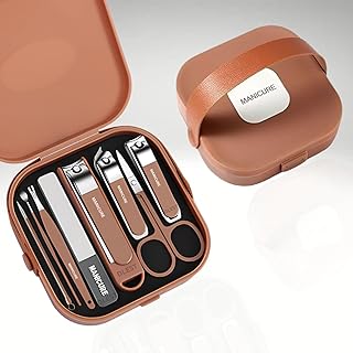 Premium Nail Care Kit – Portable Manicure & Pedicure Set with Clippers, Scissors, File & Grooming Tools in Compact Case Travel Grooming Kit with Case