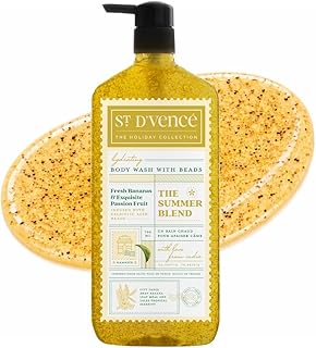 St. D’vence Summer Blend Salicylic Acid Body Wash Shower Gel for Women & Men with Fresh Banana & Passionfruit | Tan Removal Body Wash for Winter | Par
