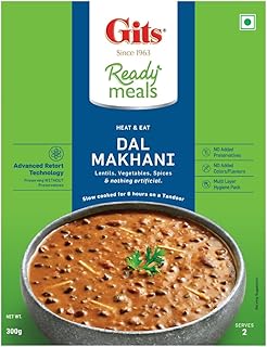 Gits Ready to Eat Basmati Rice + Dal Makhani Combo Meal, Pure Veg, Heat and Eat, 375g