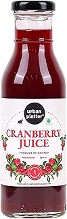 Urban Platter 100% Canadian Cranberry Juice, 350ml | Glass Bottle | No Added Sugar & Preservative-Free | Antioxidant-Rich | Supports UTI Health | Idea