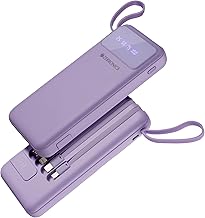 ZEBRONICS MB10000S6 Power Bank, 10000 mAh, 12W, 5 x Outputs - Dual USB A | Type C | Micro USB | Lightning, Built in I/O Cables, Percentage Display, Ca