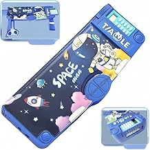 Sanghariyat® Space Magnetic Multifunctional Pencil Box with Calculator Cute Astronaut Stationary Compass for Boys & Girls Geometry Kids Include Calcul