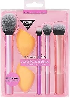 NANCY AJRAM X 6PCS Real Techniques Makeup Brush Set with Sponge Blender for Eyeshadow, Foundation, Blush, and Concealer