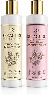 keracure Professional Anti Frizz Shampoo And Conditioner Combo 300ml Each | Sulfate Free | Frizzy Hair|Paraben Free|Vegan
