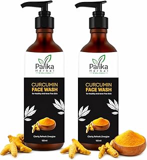 Curcumin Face Wash | Natural Face Cleanser, Herbal Ayurvedic Facewash, Reduces Scars, Pimples & Dark Spot Removal and Improves Skin Tone for Men & Wom