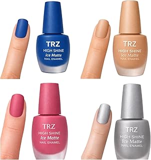 Ice Matte Nail Polish Combo Pack of 4 – Trendy Frost Inspired Matte Nail Paint Set for Women & Girls, Quick Dry Long Lasting Formula, Smooth Applicati