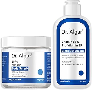 Deep Exfoliation & Gentle Cleansing, Body & Face, Scrub & Cleanser Combo, Liquid, All Skin Types, Unisex Adult, AHA BHA & B5, Professional Care, 200g,