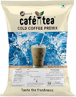 Café N Tea Cold Coffee Premix Powder 1kg (Pack of 2 x 500g) Instant Drink Mix Cafe Style Iced Coffee Rich Creamy Easy to Make Makes 40 Glasses