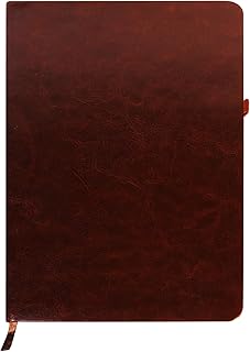 Classic Notebook, Ruled - (150 Mm X 210 Mm) - 240 Pages with Elastic Closure & Pen Holder Hardcover (Brown)