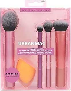 URBANMAC Artist Essentials Complete Face Makeup Brush Set for Makeup Artist Inspired Looks, 5 Count (Pack of 1) MULTICOLOR