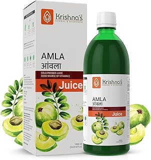 Krishna's Amla Juice - 1000 ml | Fresh cold pressed Amla Juice | Helps Boosts Skin and Hair Health | Helps Detox | Rich in Vitamin C | Natural Immunit