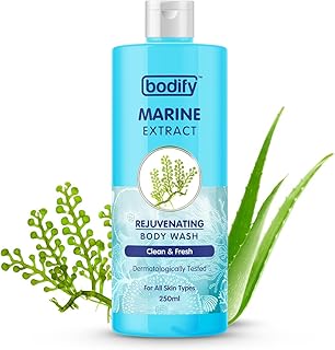 Bodify Marine Extract Rejuvenating Body Wash, 250 Ml | Clean & Fresh | Paraben Free | All Skin Types