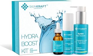 SkinKraft Hyaluronic Acid Kit - Premium Hydra Boost Gift Kit With Hyaluronic Acid Face wash + Moisturiser + Face Serum - Gift Set For Women & Men, Pac
