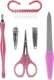 Ekan Stainless Steel 2 Nail Clipper 1 Plucker Manicure Kit Grooming Kit Set With Wooden Scrub 30 Gram pack of 1(m2)
