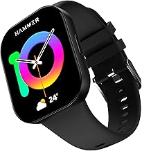HAMMER Robust 1.96" AMOLED Smart Watch for Men with BT Calling, 410 * 502 PX, Always on Display, 800 Nits, Multi Sports Modes, 60Hz Refresh Rate (Char