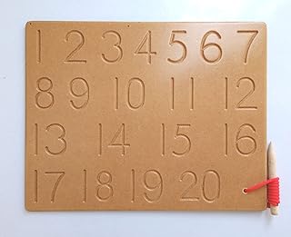 New Pinch 1 to 20 Number Wooden Tracing Board with Dummy Pencil (Brown) Best Birthday Return Gift for Kids