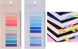 SHUTTLE ART Sticky Notes with Ruler Color Sticky Tabs for Notebook, Books, PET Material Page Tabs Sticky Flags File Index Tabs Office Stationery (2 Pa