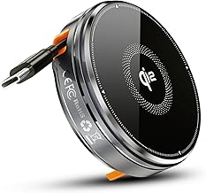 GM G+ Arc Qi2 3-in-1 Wireless Charger | Fast Charging for iPhone 12/13/14/15/16/17, AirPods Pro/3/2, All Apple Watch Series | Retractable 90cm Cable |