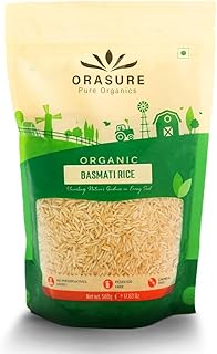 Orasure Organic Basmati Rice 450g (Pack Of 1)| Long-Grain Rice | Aromatic & Fluffy Texture | Aged for Rich Flavor | Highly Nutritious (Basmati Rice)