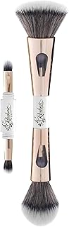 Makeup Brush Set with Beauty Blender | 4 in 1 Double Sided Foundation, Powder, Concealer & Blending Brush Combo | Soft Professional Makeup Tools (Rose