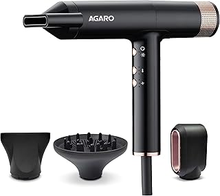 AGARO Royal BLDC Professional Hair Dryer, Brushless Motor, Ionic technology, 2000W, 110000 RPM, Fast Drying, 3 Speed & 3 Temperature Settings, Cool Sh