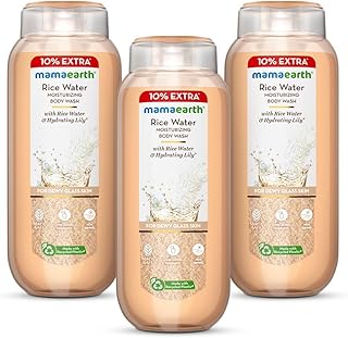 Mamaearth Rice Water Moisturizing Body Wash with Rice Water & Hydrating Lily Scent for Dewy Glass Skin - 275 ml | Intensely Moisturizes | Long Lasting