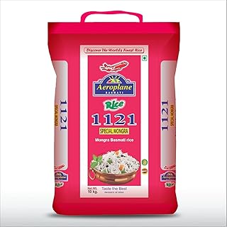 Aeroplane Special Mogra Basmati Rice, Perfectly Aged, With Broken Basmati Grain, Rich Aroma, Softer and Fragnant Rice Perfect for Everyday Cooking 10k