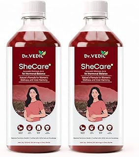 Dr Vedic She Care Herbal Juice for Women (1000ml) | Ayurvedic Wellness Drink for Hormonal Support, PCOS & PCOD Care, Menstrual Comfort, Hair & Skin He