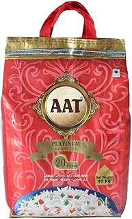 AAT Platinum Basmati Rice | 20 Carat Basmati Rice | Extra Long Grain | Export Quality | Tasty Slim Grain Rice - 10 KG