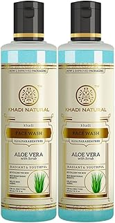Khadi Natural Aloe Vera Face Wash with Scrub | Younger-Looking Skin | Face Scrub for Fighting Early Signs of Ageing | Paraben & SLS Free | Suitable fo
